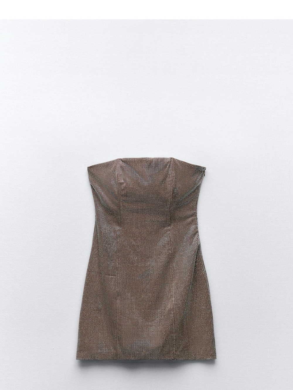 Zara Strapless Metallic Bronze Mini Dress